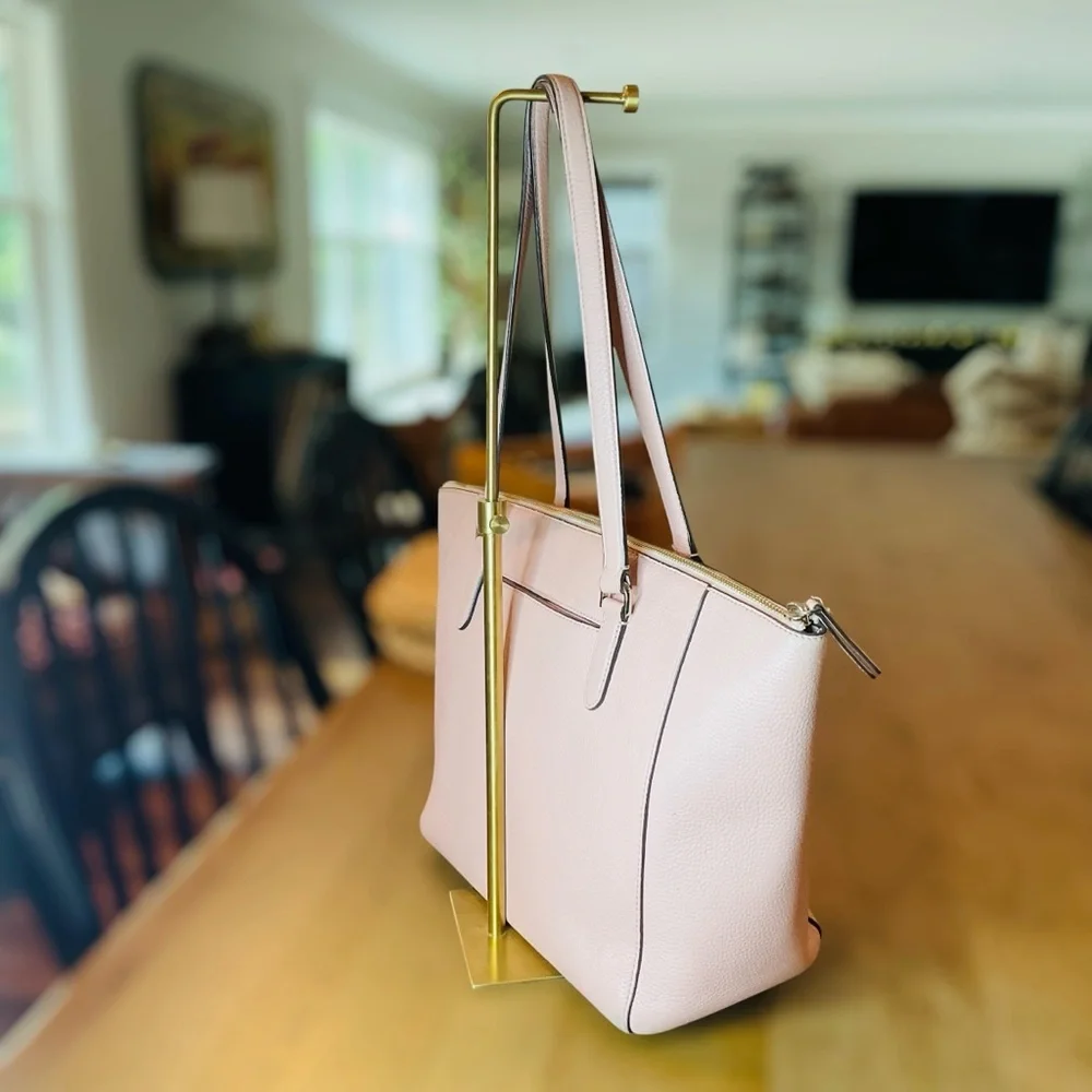 Kate Spade Sienne Logo Large Pink Zip Leather Tote